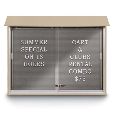 United Visual Products Indoor Enclosed Combo Board, 42"x32", Bronze Frame/Green & Buff UVCB4232BZ-GREEN-BUFF